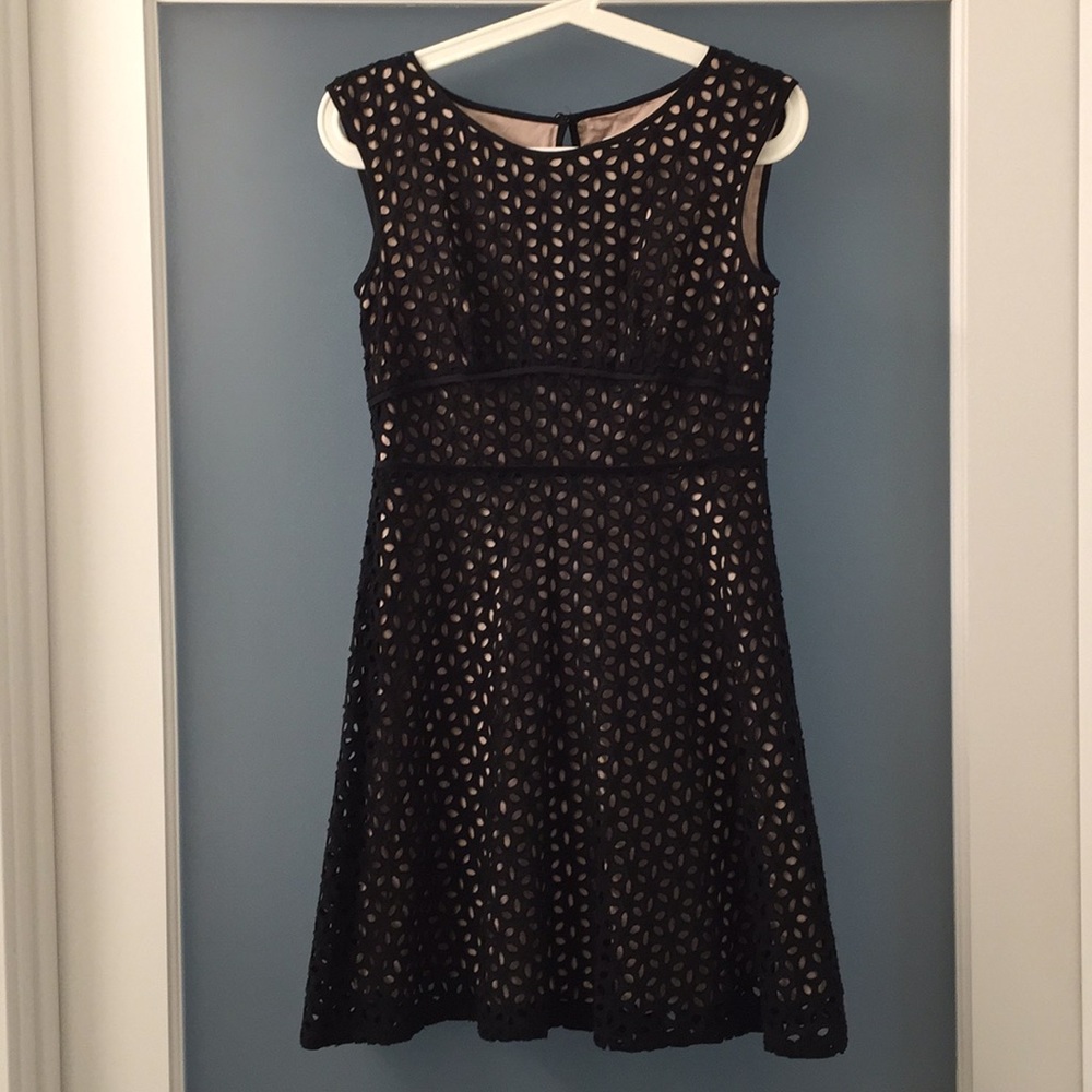 Ann Taylor Loft black eyelet dress